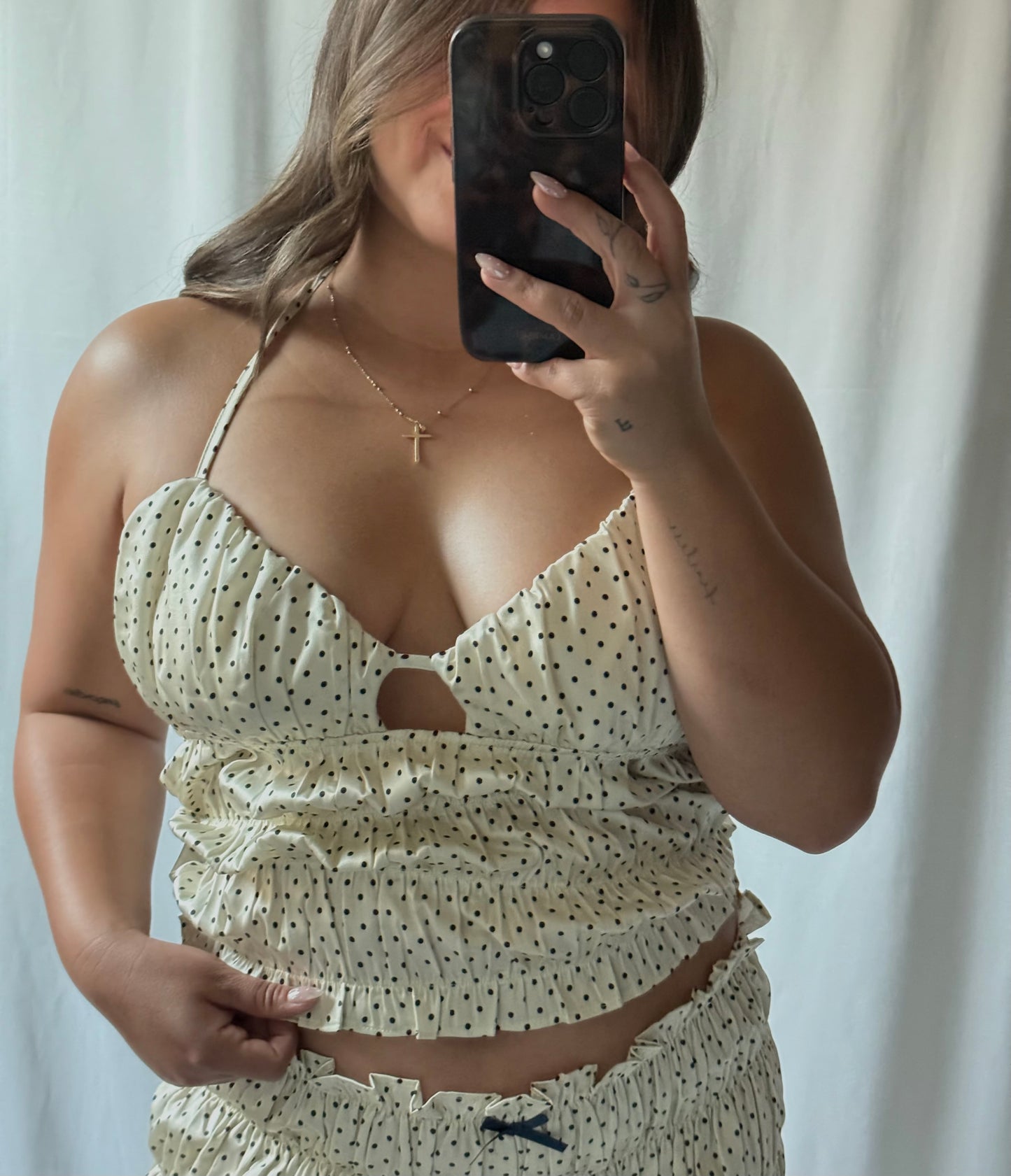 POLKA DOT HALTER TOP