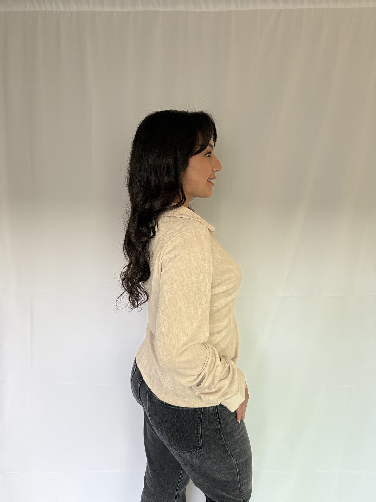 IVORY BUTTON UP