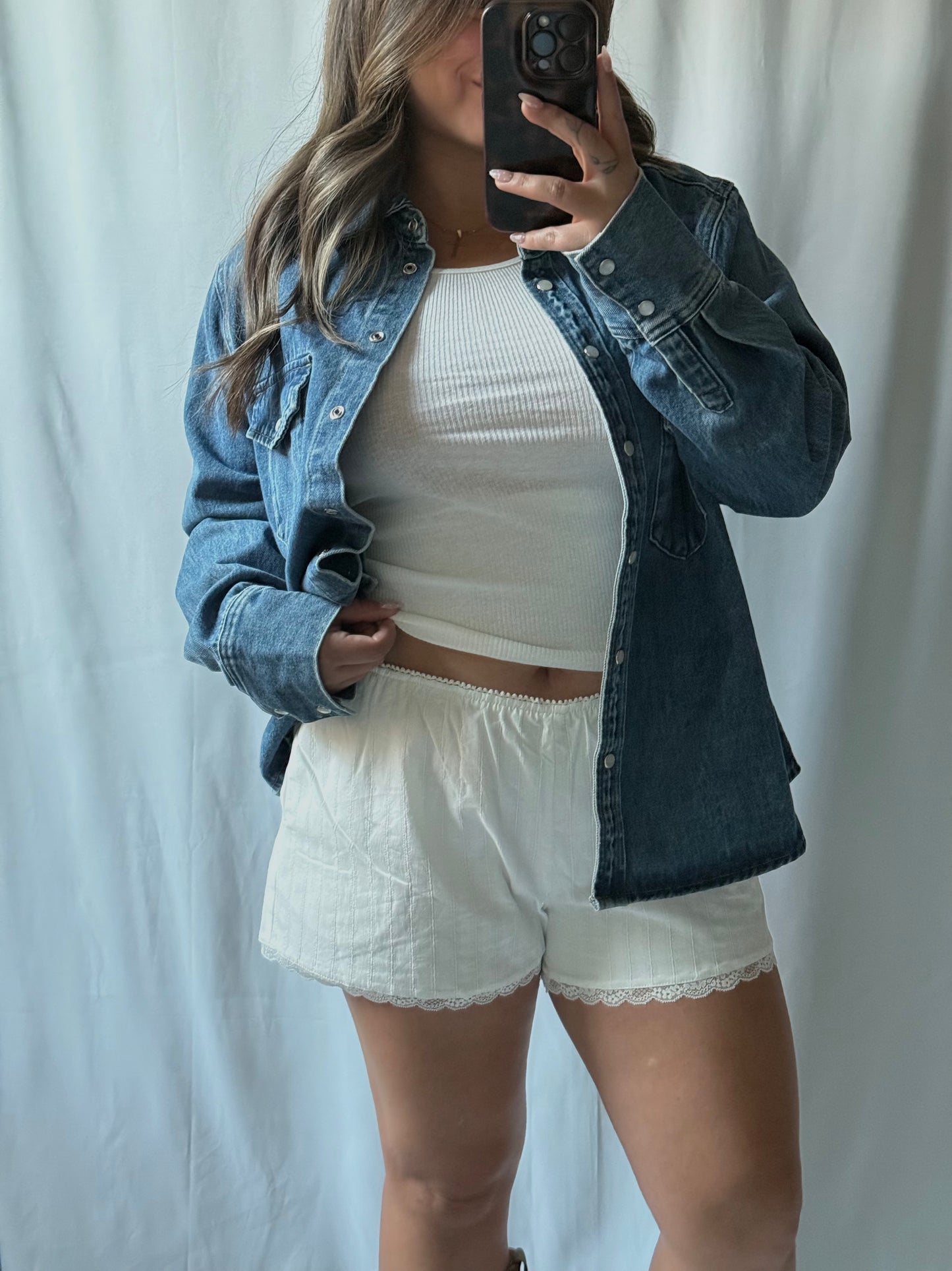 LACE TRIM SHORTS